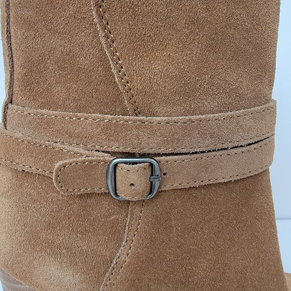 Lucky Brand Women's Suede Latonya Zip up buckle detail Heel Ankle Boots Size 8.5 - Picture 12 of 12